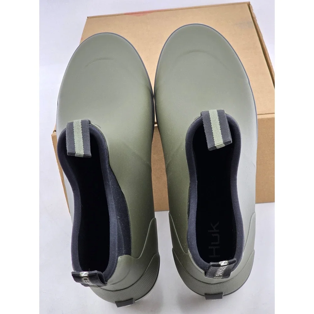 Huk Rogue Wave Fishing Boots Mens Size 13 Green Waterproof Rubber - Excellent